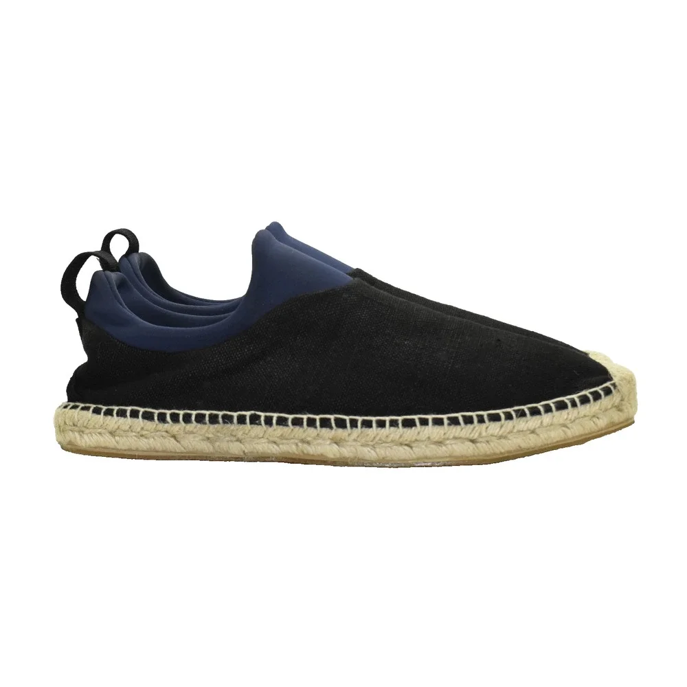 D0 Auth MAISON MARGIELA Black Canvas & Neoprene Espadrille Loafer Shoes Size 44